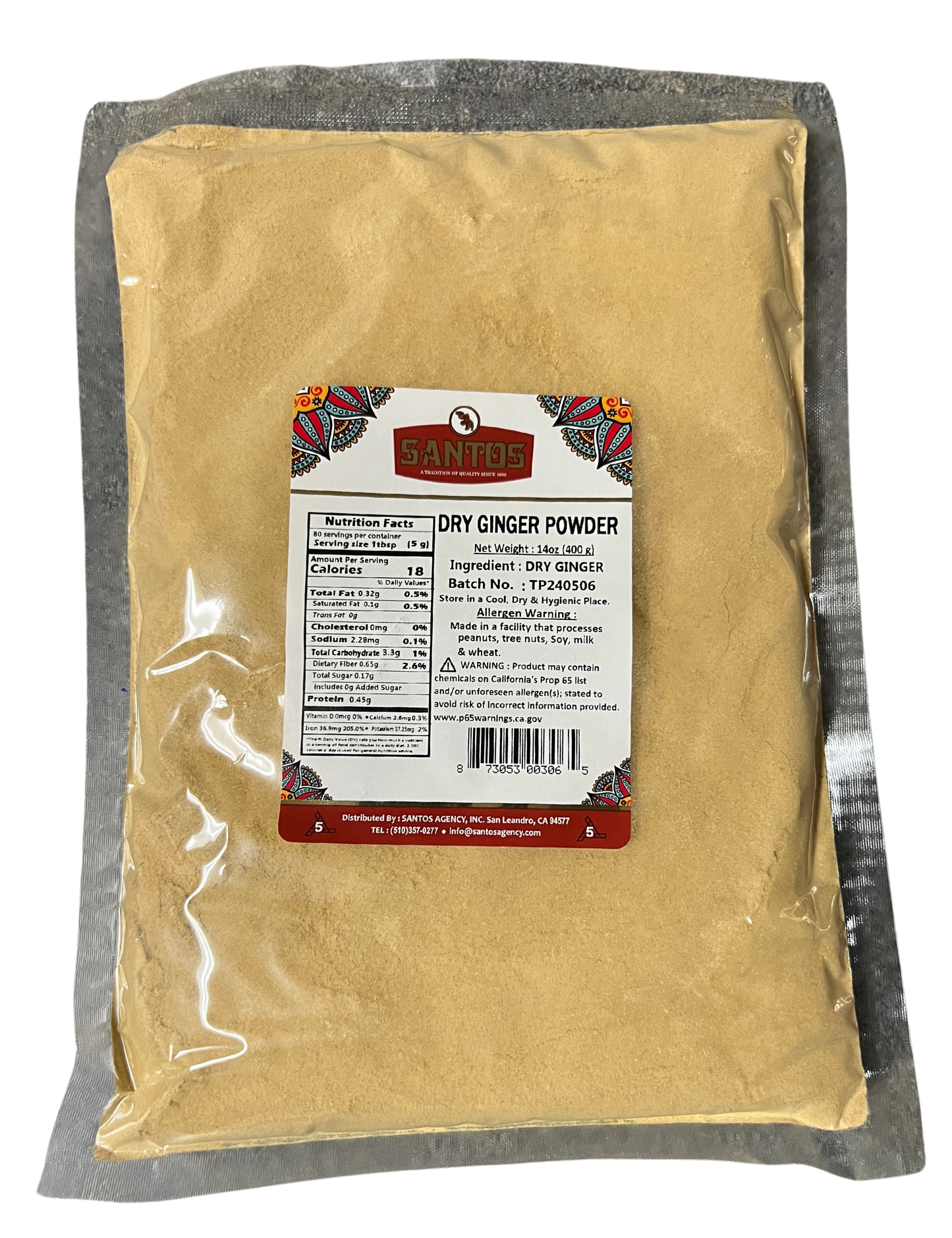 SANTOS DRY GINGER POWDER 14OZ(400GM