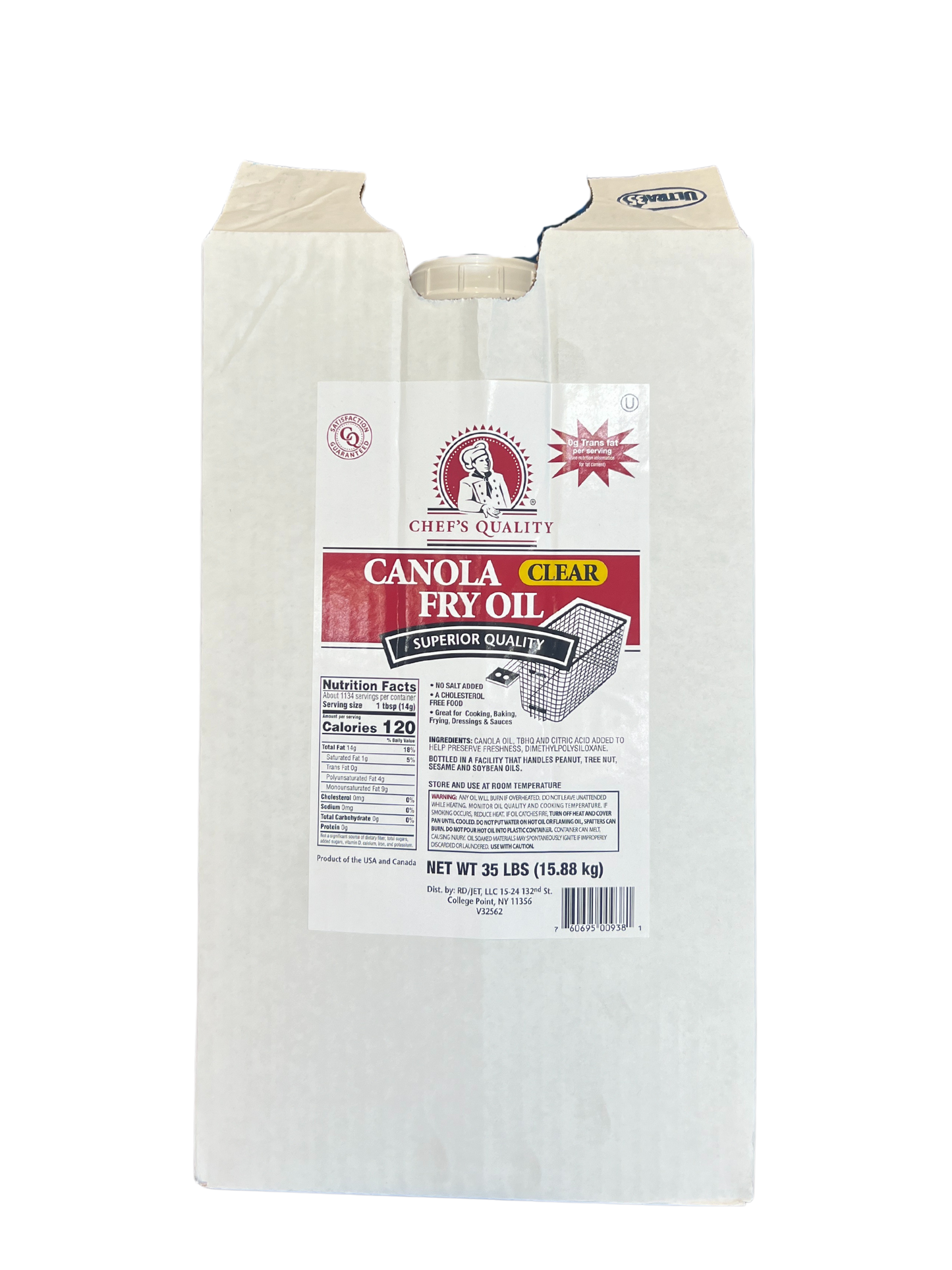 CHEF'S QUALITY CANOLA FRY OIL 35LB