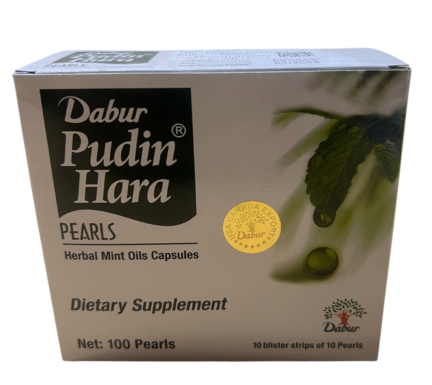 DABUR PUDIN HARA (HERBAL MINT OILS CAPSULES) 100 PEARLS