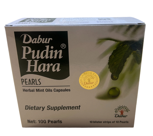 DABUR PUDIN HARA (HERBAL MINT OILS CAPSULES) 100 PEARLS