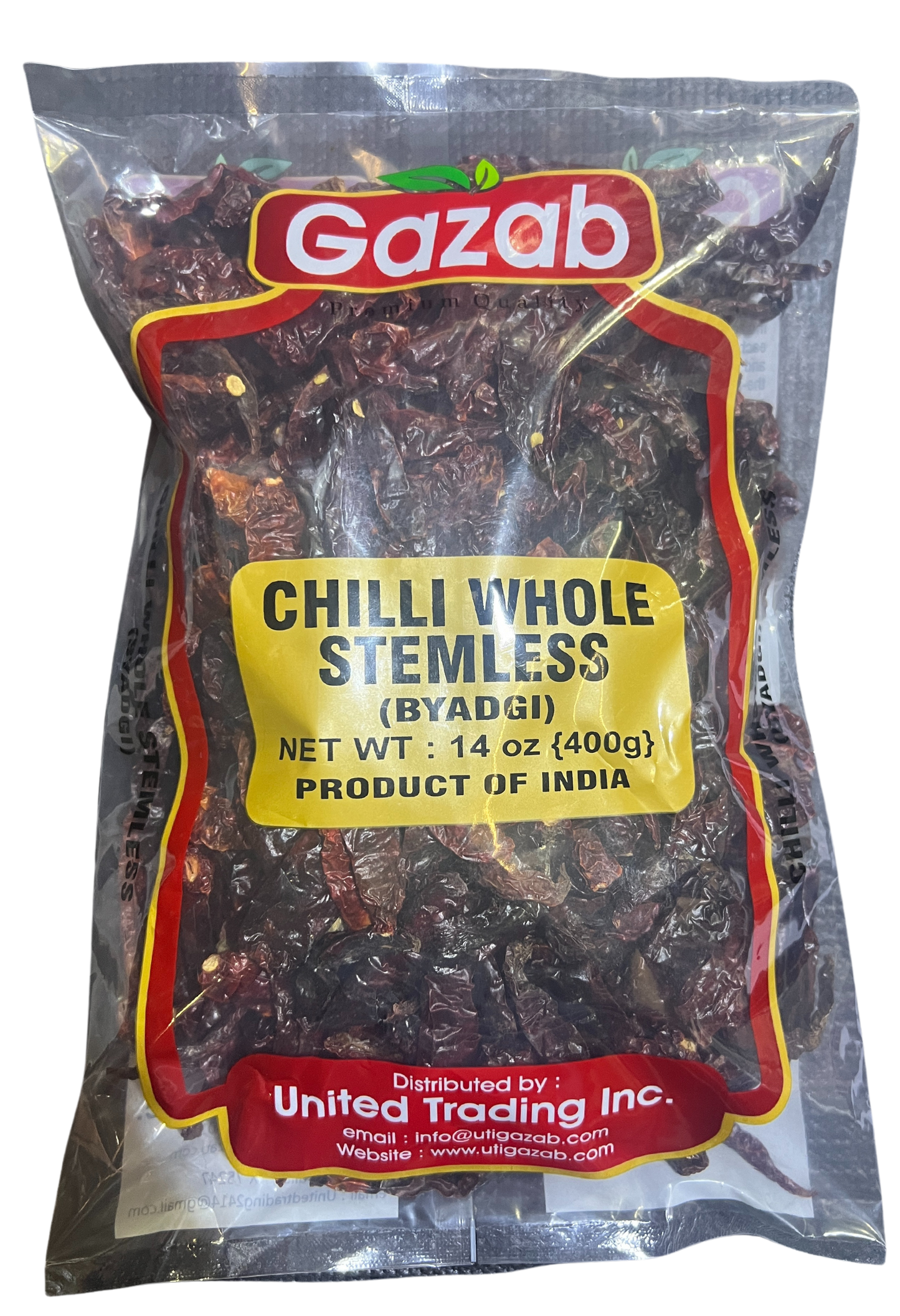 GAZAB CHILLI WHOLE STEMLESS (BYADGI) 400g