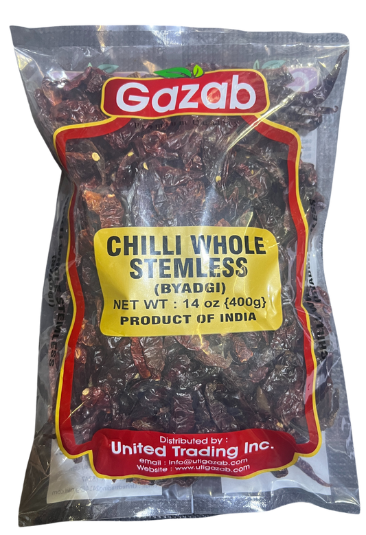 GAZAB CHILLI WHOLE STEMLESS (BYADGI) 400g