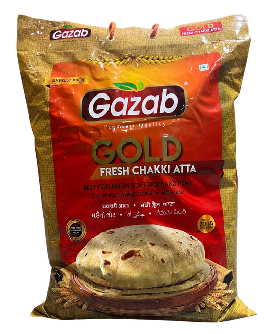 GAZAB GOLD FRESH CHAKKI ATTA 20LB