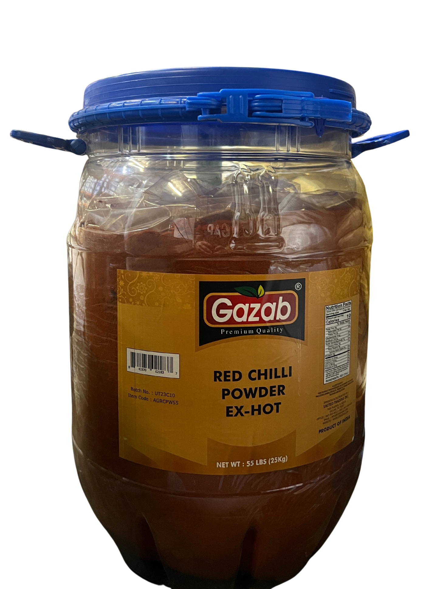 GAZAB RED CHILLI POWDER EX-HOT 55LB BULK