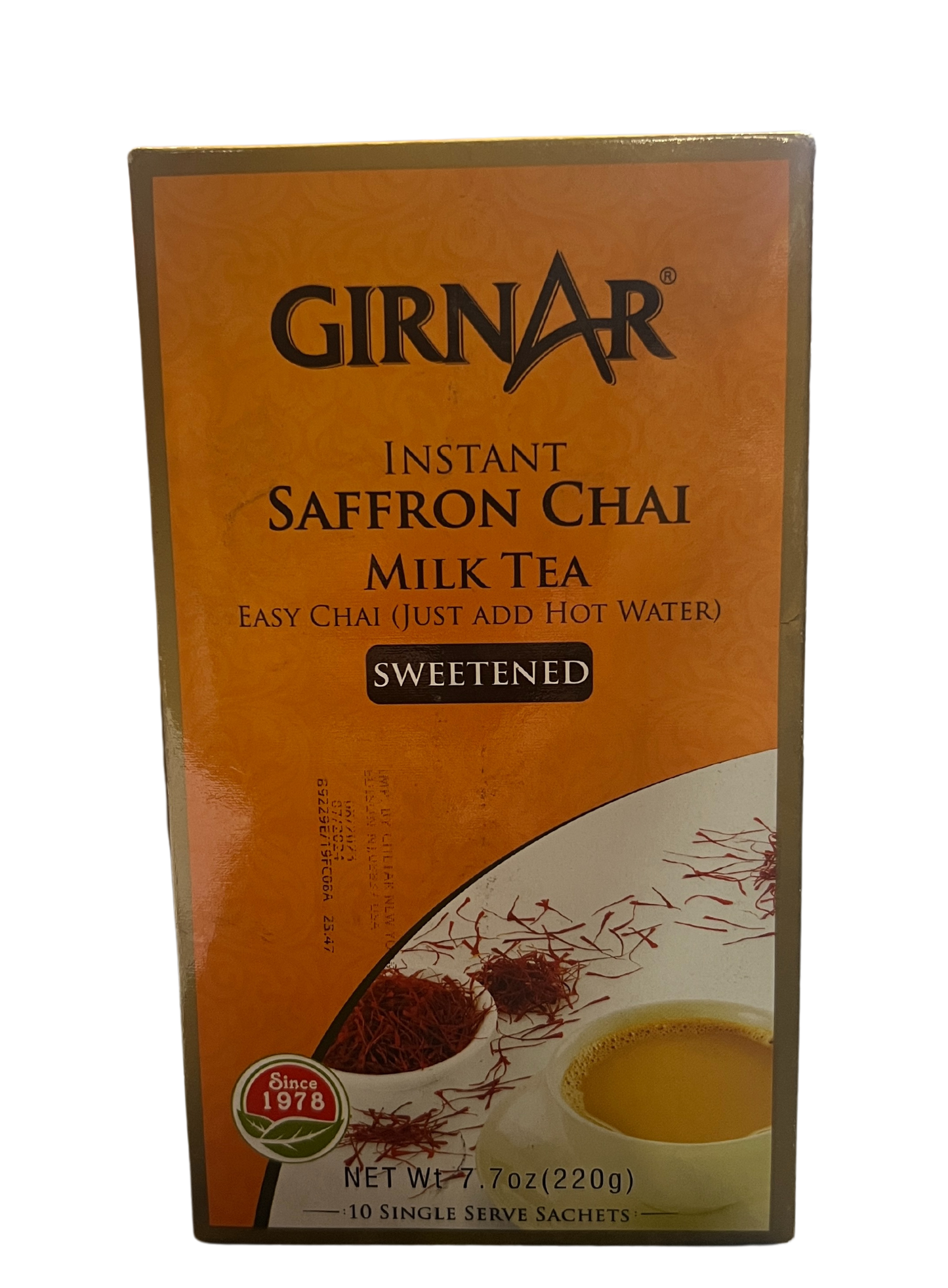 GIRNAR INSTANT SAFFRON CHAI MILK TEA 220g (10 SACHETS)