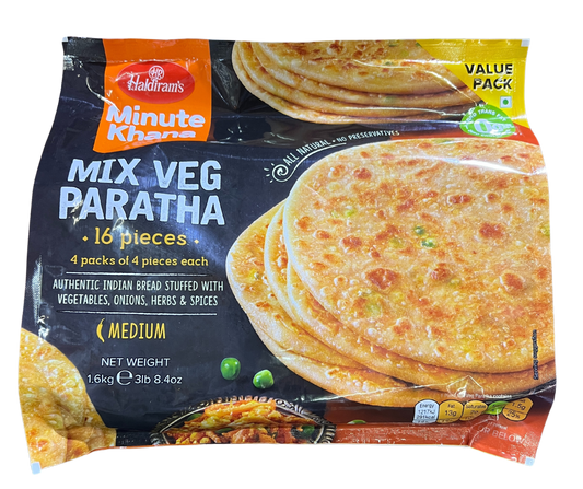 HALDIRAM'S (HR) MIX VEG PARANTHA 1.6kg (16 PIECES)