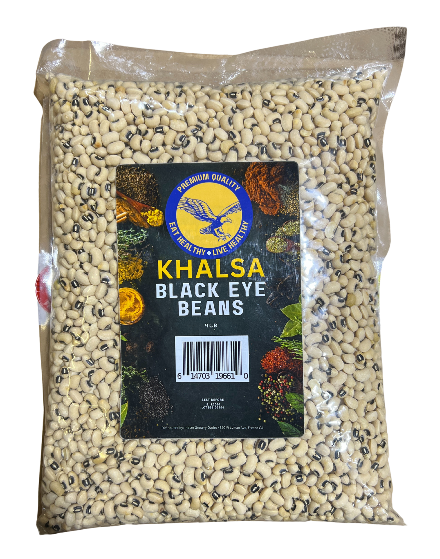 KHALSA BLACK EYE BEANS 4LB