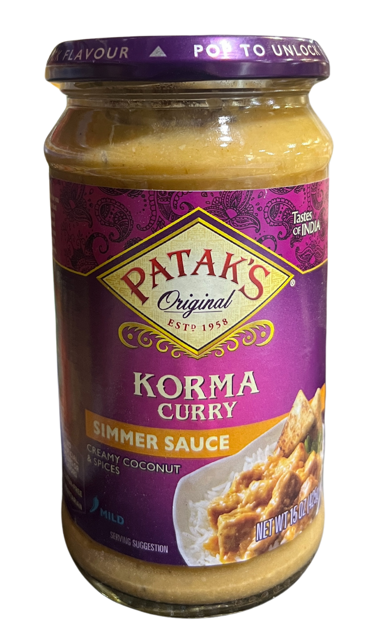 PATAK'S KORMA CURRY 15oz