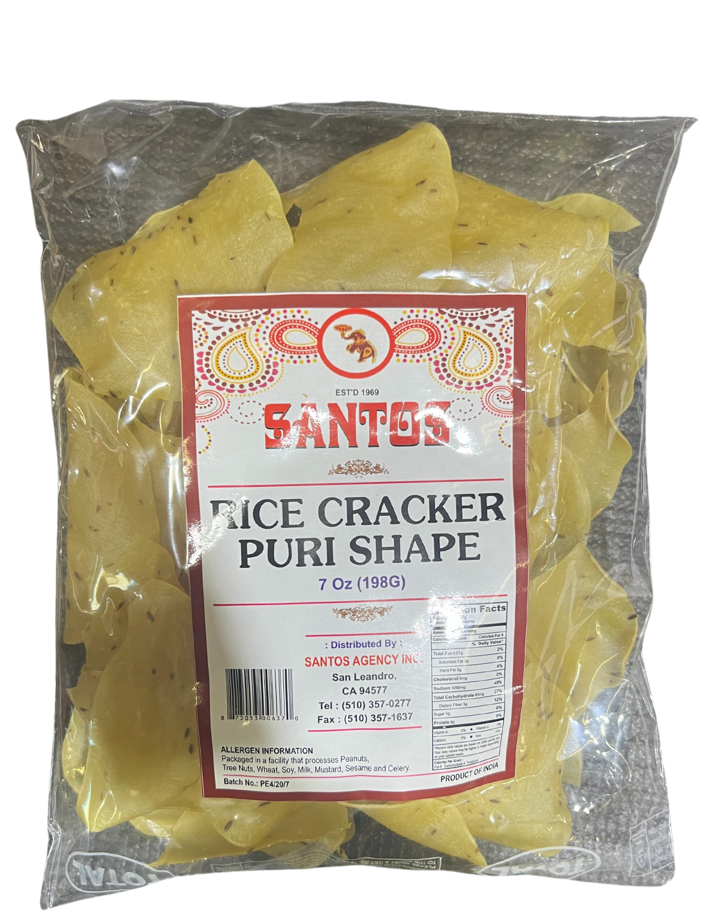 SANTOS RICE CRACKER PURI SHAPE