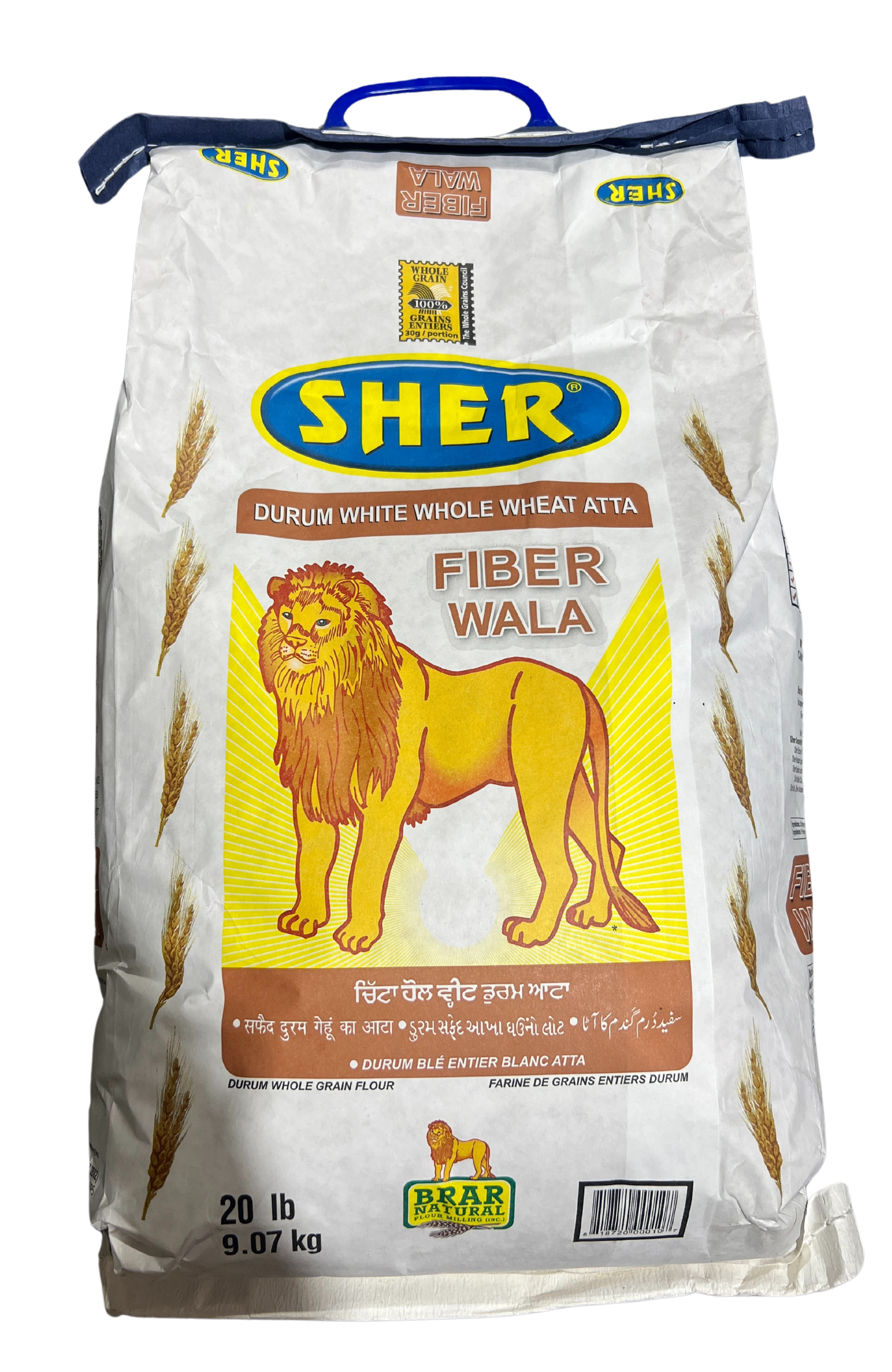 SHER WHOLE WHEAT FIBER ATTA (BLUE) 20LB