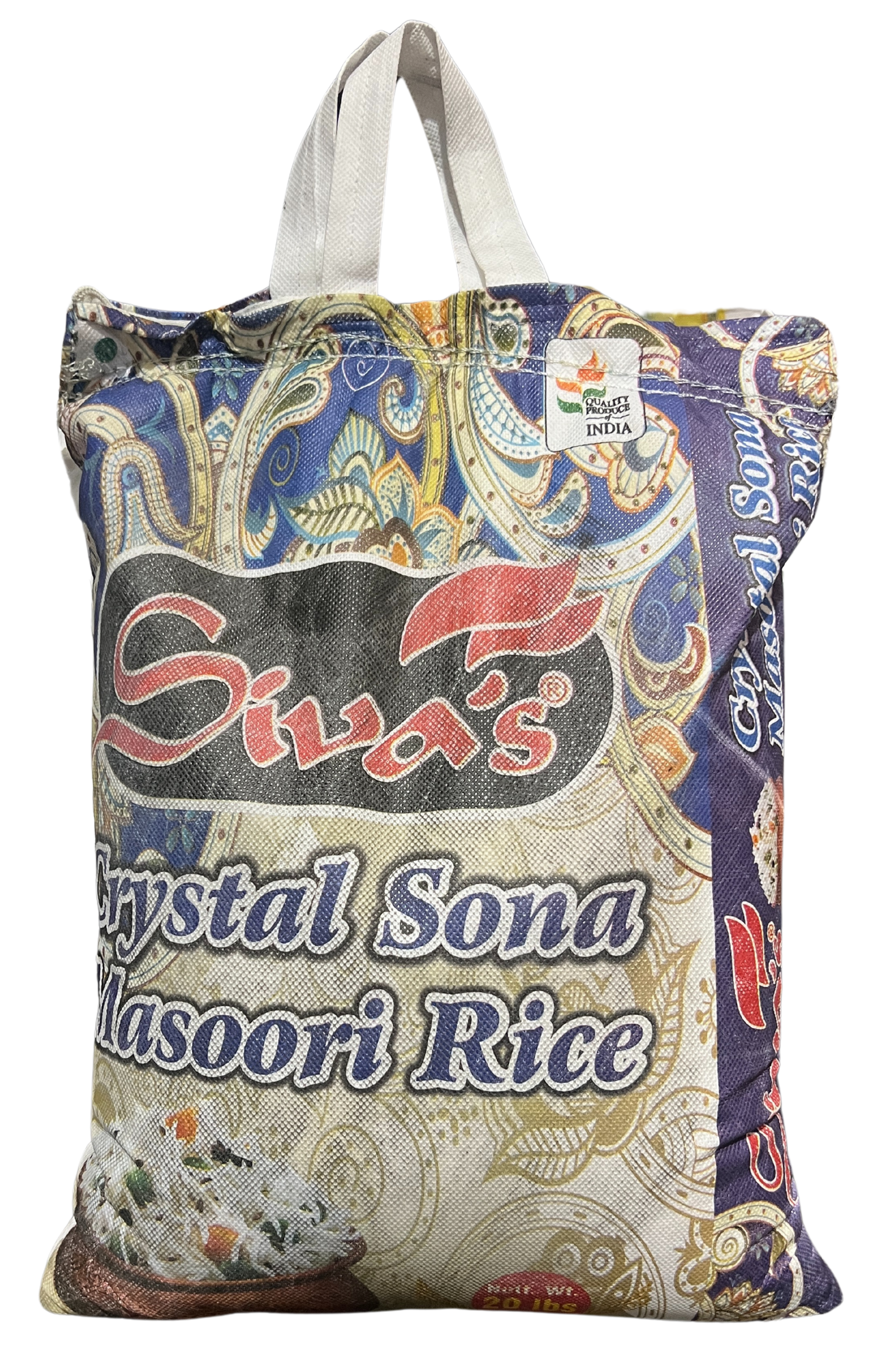 SIVA'S CRYSTAL SONA MASOORI RICE 20LB