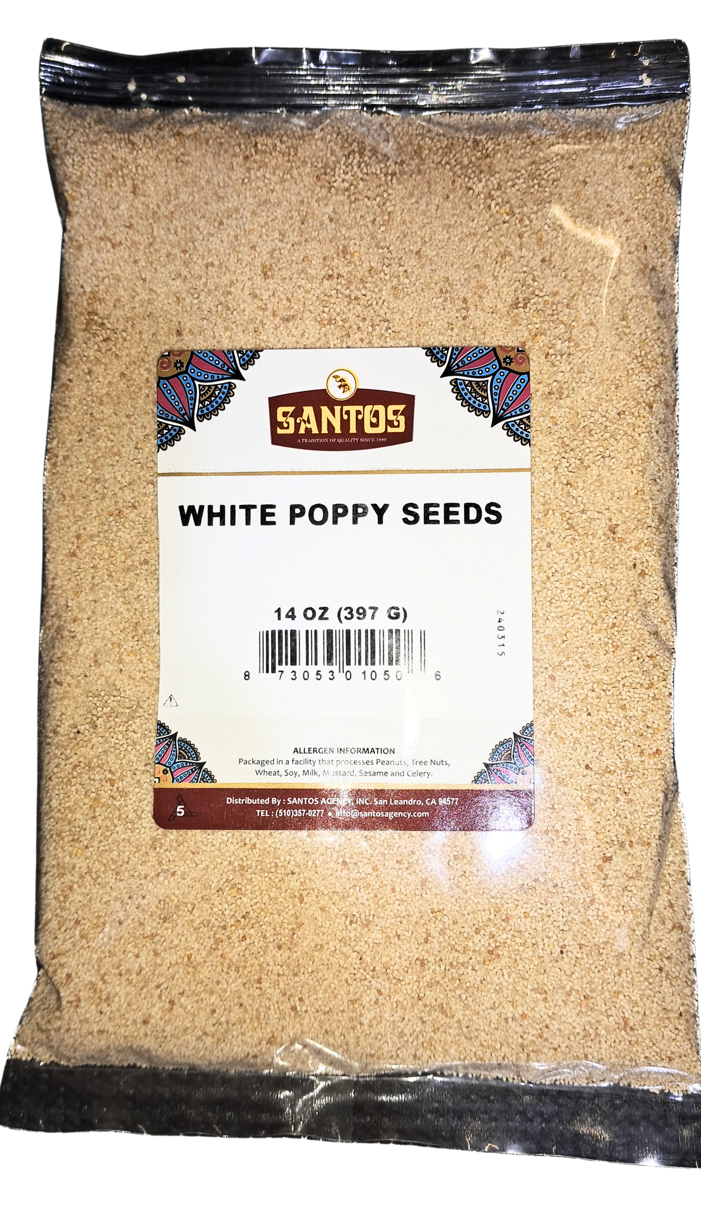 SANTOS WHITE POPPY SEEDS 14OZ
