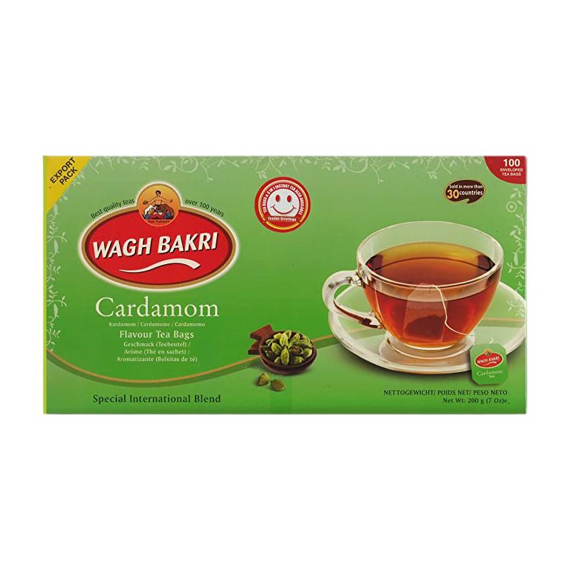 WAGH BAKRI CARDAMOM FLAVOUR TEA BAGS 200 G / 7.06 OZ