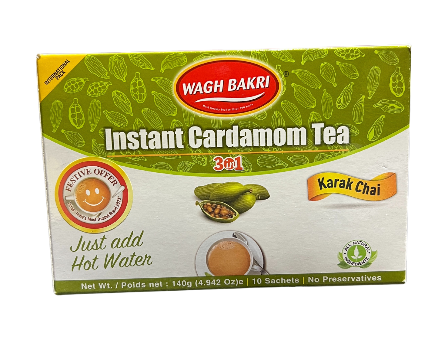 WAGH BAKRI INSTANT CARDAMOM TEA (3 IN 1) 140g