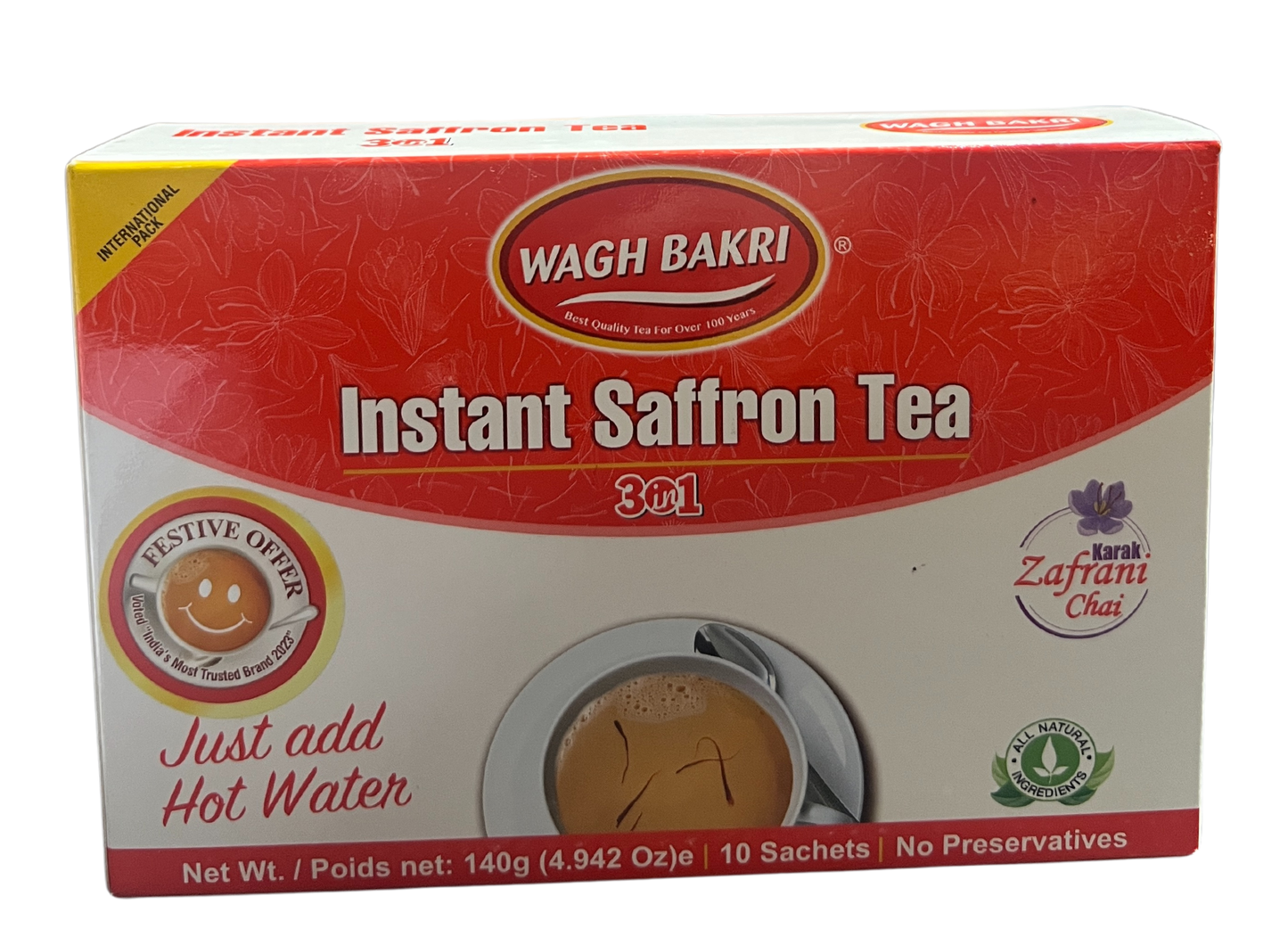 WAGH BAKRI INSTANT SAFFRON TEA (3 IN 1) 140g (10 SACHETS)