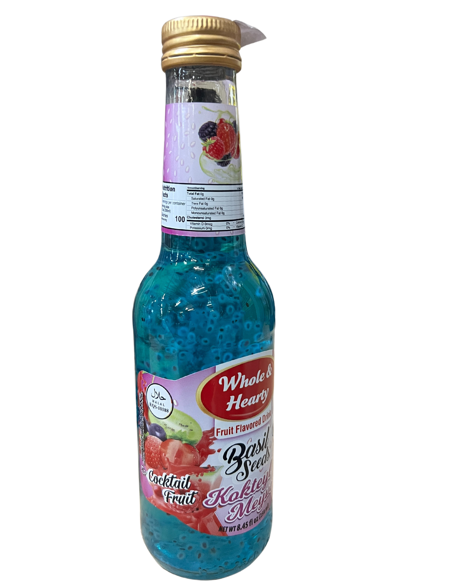 WHOLE & HEARTY BASIL SEEDS FRUIT FLAVOURED DRINK