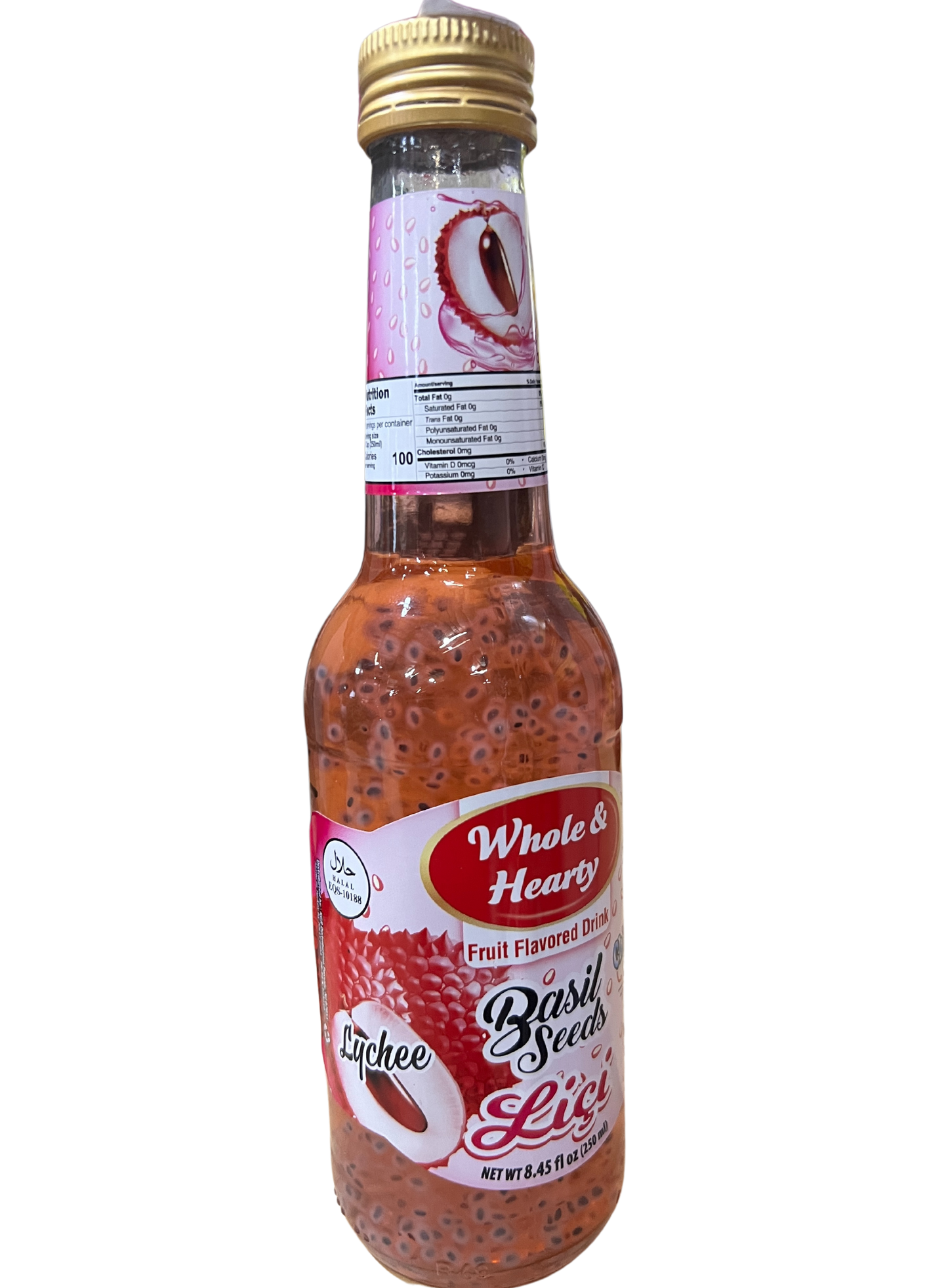 WHOLE & HEARTY BASIL SEEDS FRUIT FLAVOURED DRINK