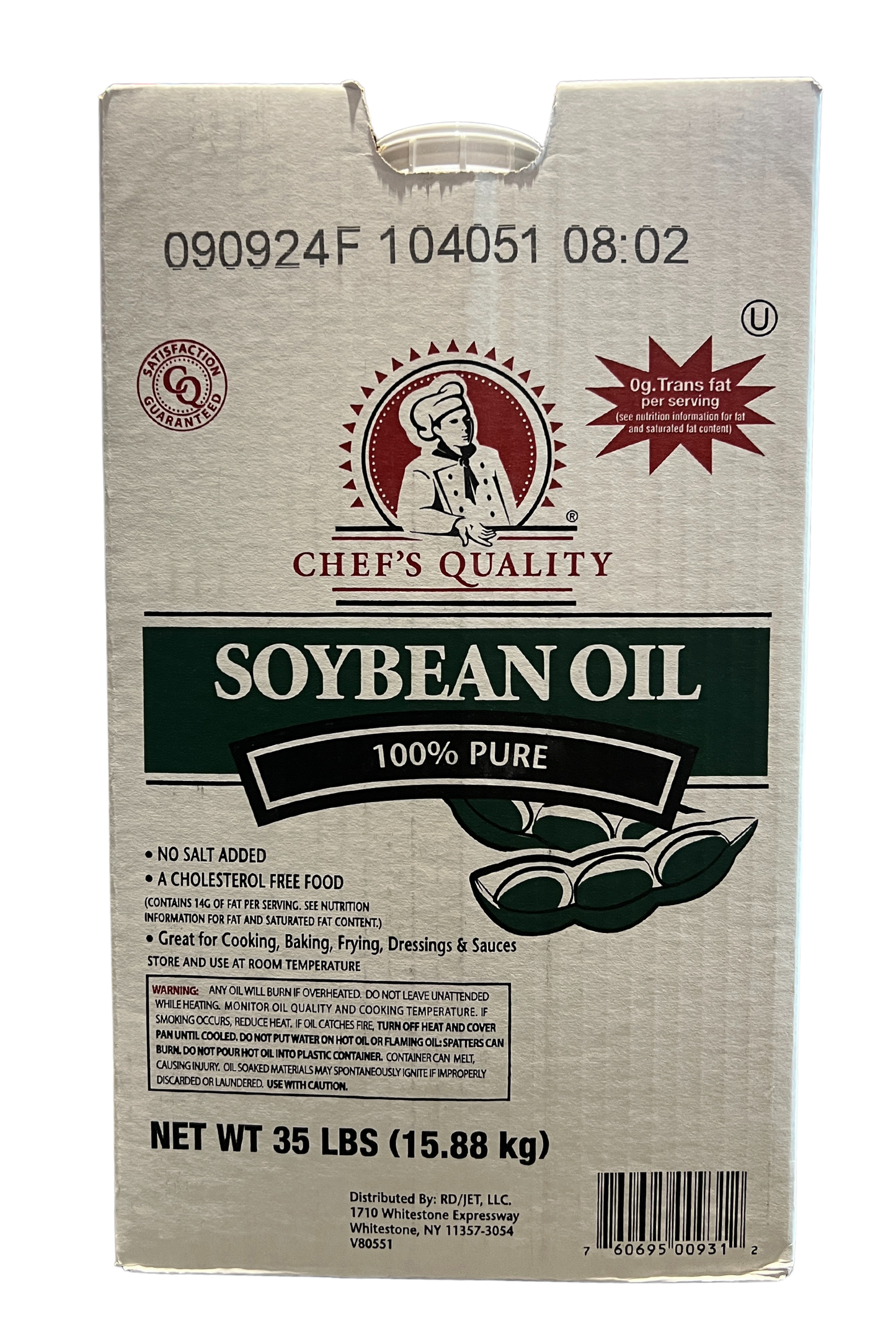 CHEF'S QUALITY SOYABEAN OIL 35LB